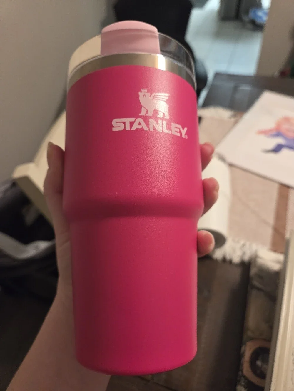 Rare Stanley Hot Pink & White Double Tumbler Set 20 Oz Cute Mommy And Me - Picture 6 of 8